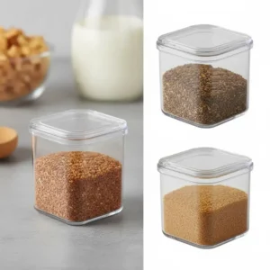 A set of small, colorful, spill-proof condiment containers perfect for dressings and sauces in a lunch bag.