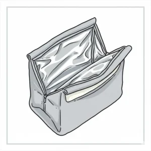 Internal view showing the thermal insulation layer of a japanese lunch bag.