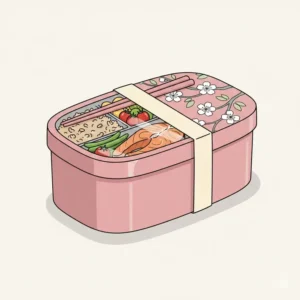 An eco-friendly pink bamboo fiber container demonstrating sustainable cute bento boxes for adults.