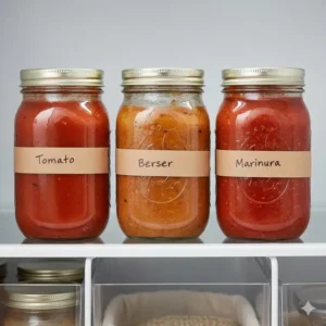 Using glass mason jars as a durable option for eco friendly freezer storage of liquids.