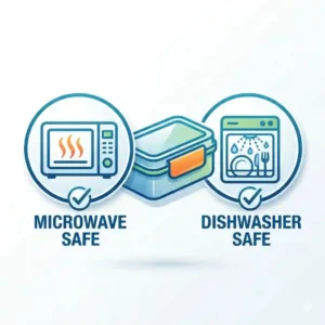 Close up illustration highlighting the secure latches of a lunch lock box.