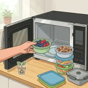 Brightly colored kids lunch box featuring bento silicone partitions to keep food items completely separated.